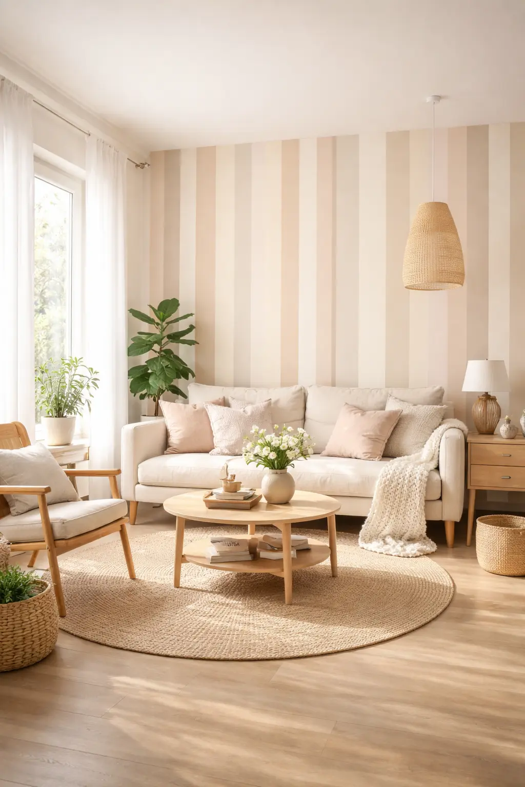 Decorar con pintura las paredes: rayas verticales