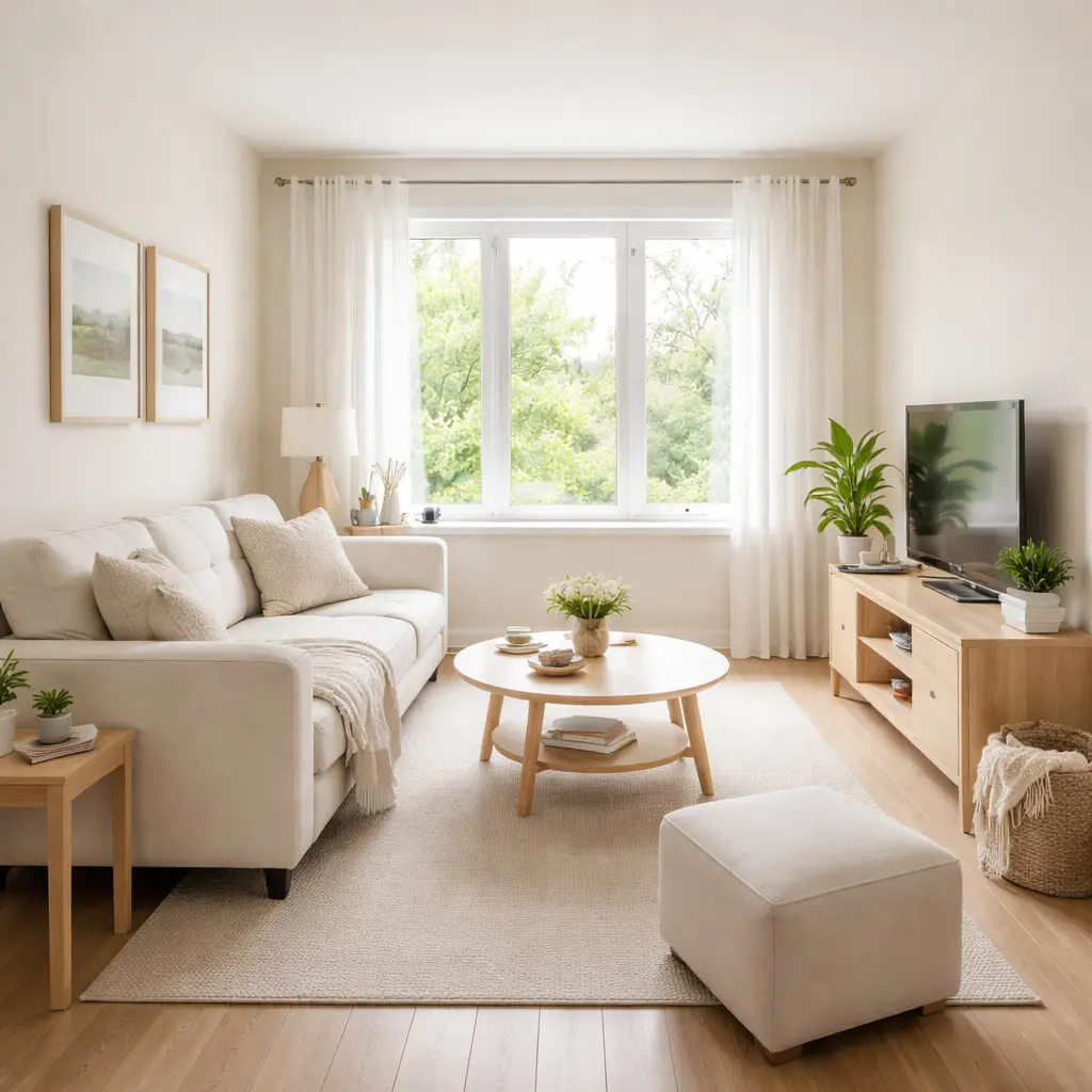 Salón pequeño en color blanco