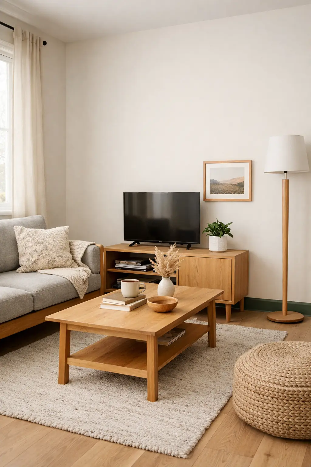 Sala con el zócalo pintado de verde