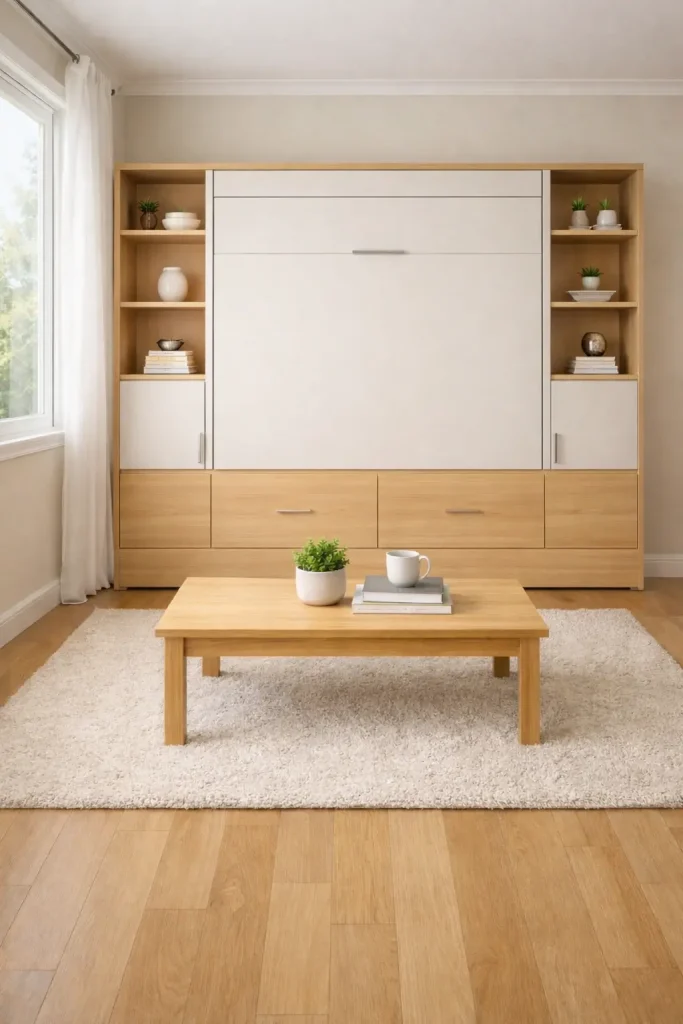 Cama abatible en el salón