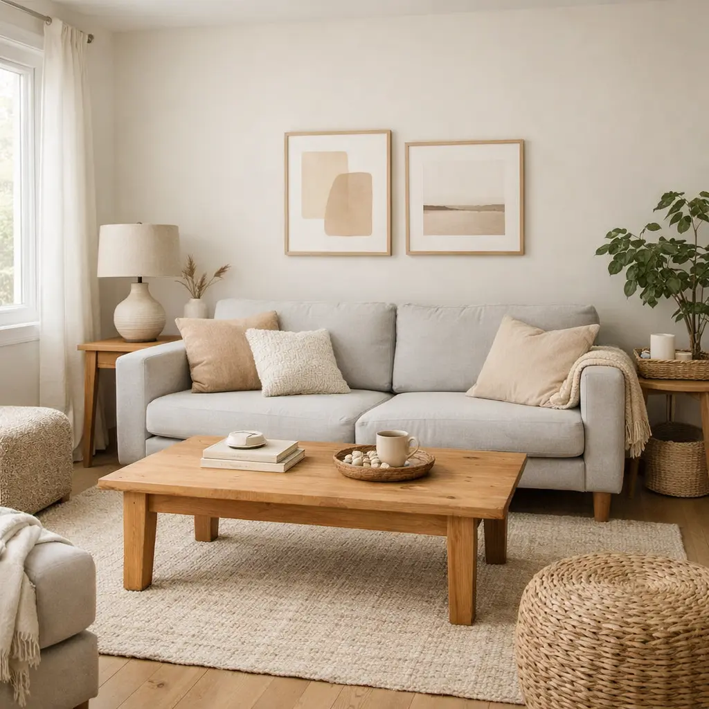 Salón en colores neutros