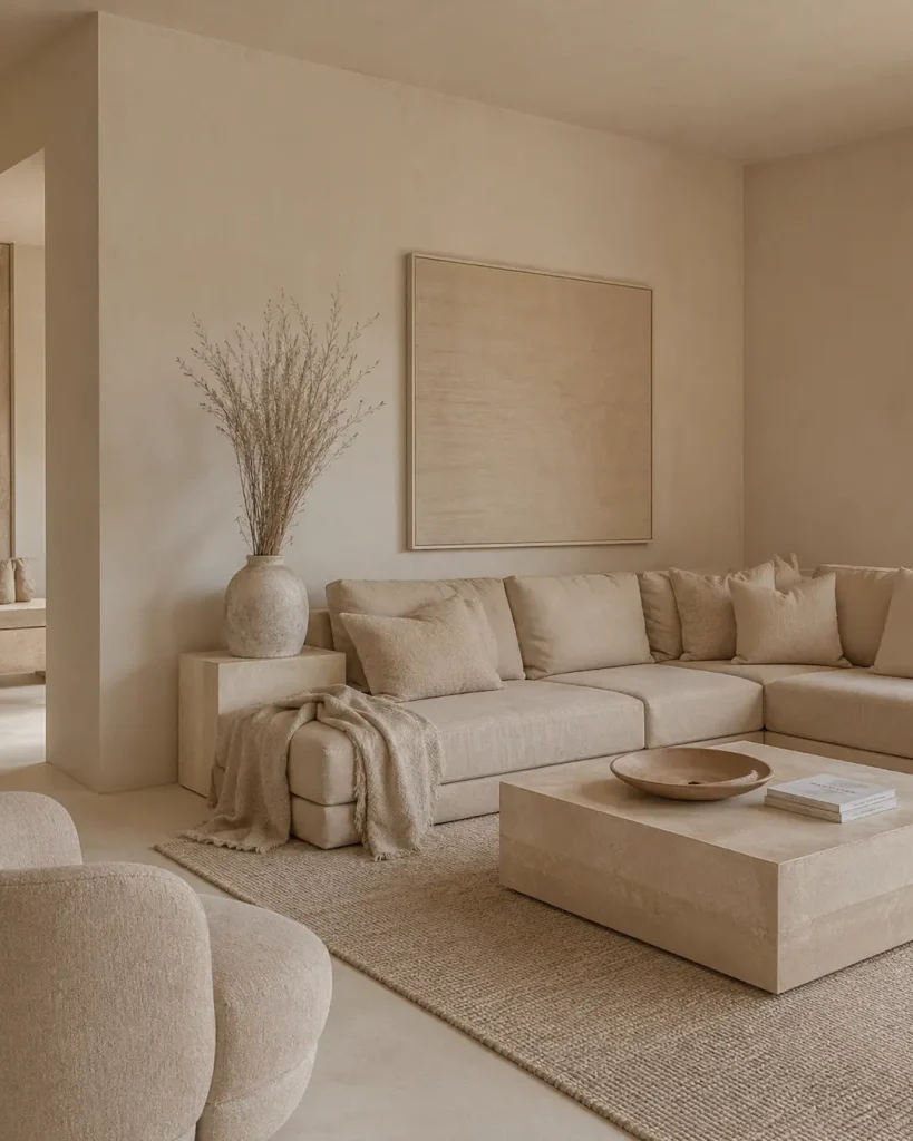 Salón 100% tonos arena