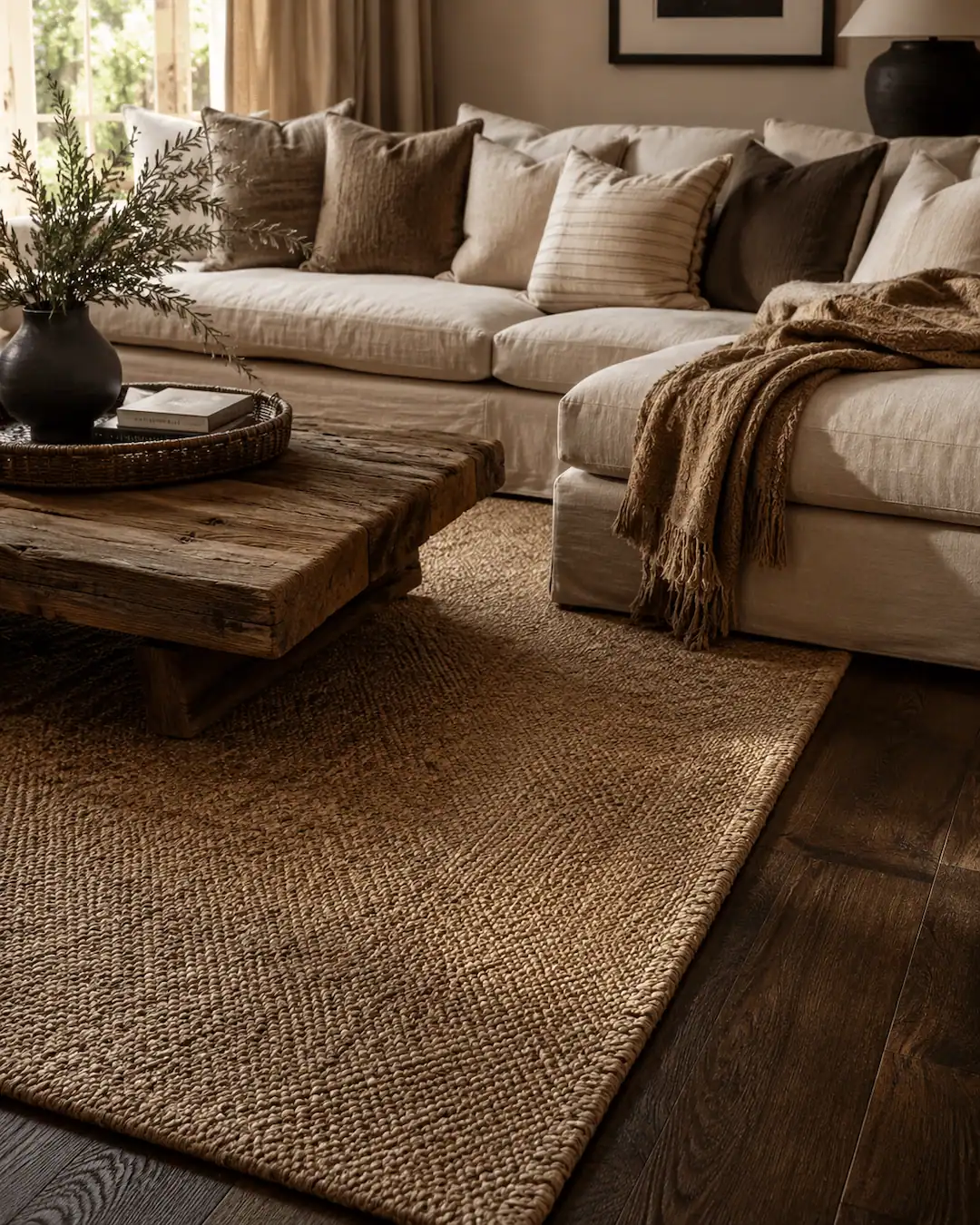 Alfombras y textiles para decorar espacios con suelos oscuros