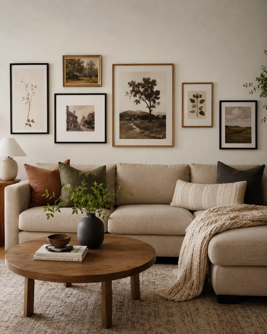 Decorar encima del sofá con cuadros y láminas