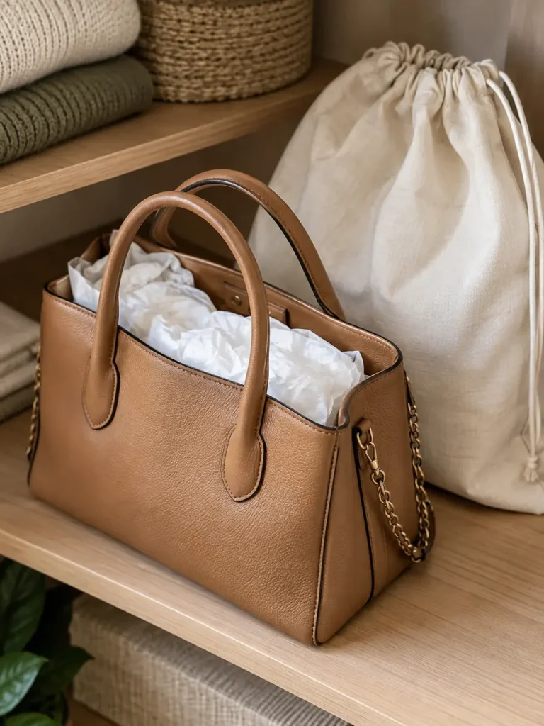 Rellenar el interior de un bolso para conservar su forma