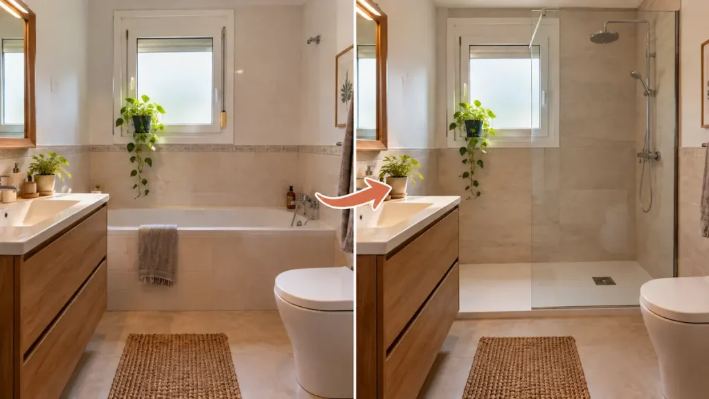 Cambiar la bañera por un plato de ducha